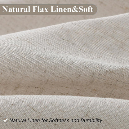 Linen Shower Curtain 72 Inch Long for Bathroom Beige 1 Panel - Colors A