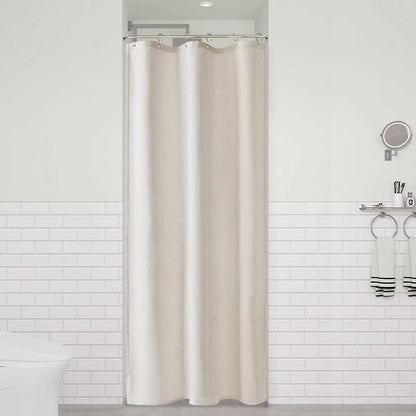 Linen Shower Curtain 72 Inch Long for Bathroom Beige 1 Panel - Colors A