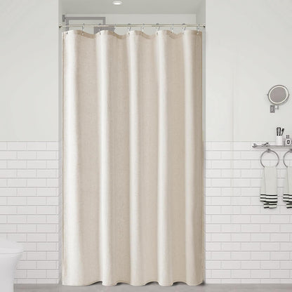 Linen Shower Curtain 72 Inch Long for Bathroom Beige 1 Panel - Colors A