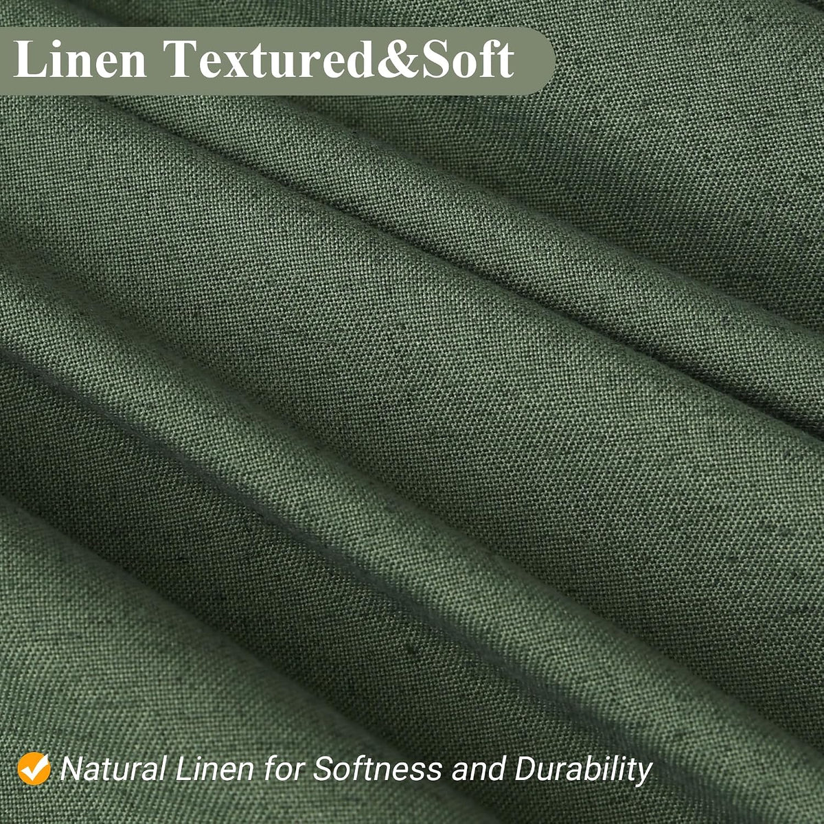 Linen Shower Curtain 72 Inch Long for Bathroom Beige 1 Panel - Colors A