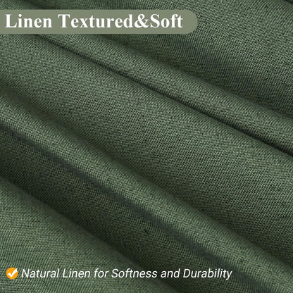 Linen Shower Curtain 72 Inch Long for Bathroom Beige 1 Panel - Colors A