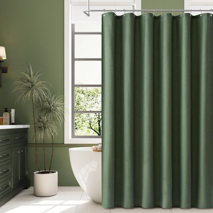 Linen Shower Curtain 72 Inch Long for Bathroom Beige 1 Panel - Colors A