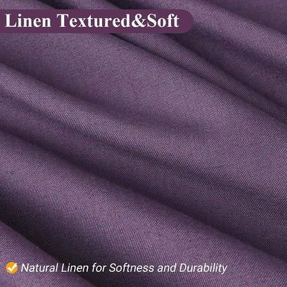 Linen Shower Curtain 72 Inch Long for Bathroom Beige 1 Panel - Colors A