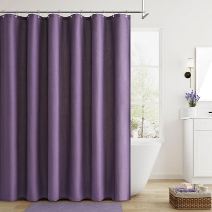 Linen Shower Curtain 72 Inch Long for Bathroom Beige 1 Panel - Colors A