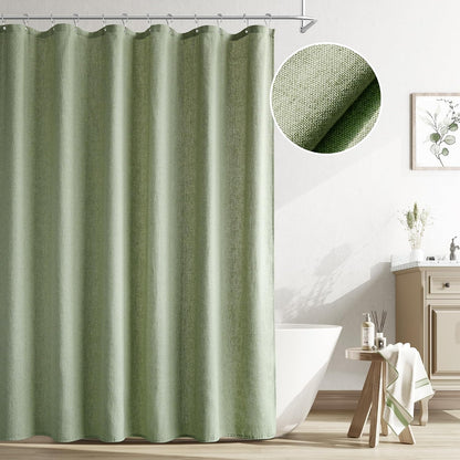 Linen Shower Curtain 72 Inch Long for Bathroom Beige 1 Panel - Colors A