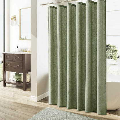 Linen Shower Curtain 72 Inch Long for Bathroom Beige 1 Panel - Colors A