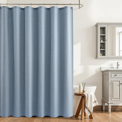 Linen Shower Curtain 72 Inch Long for Bathroom Beige 1 Panel - Colors A