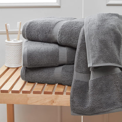 4-Piece Bath Towel Set, 100% Premium Cotton Turkish Towels, 27x54 Luxury Towel Super Soft and Absorbent, Perfect Use for Bathroom, Shower Towels - Dark Gray