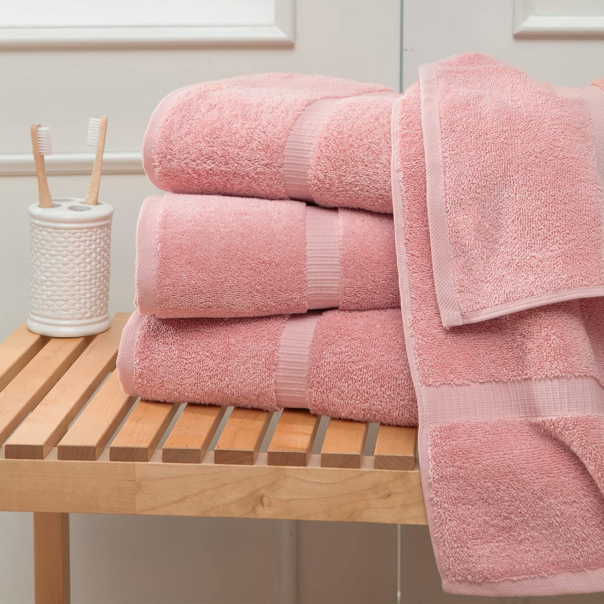 4-Piece Bath Towel Set, 100% Premium Cotton Turkish Towels, 27x54 Luxury Towel Super Soft and Absorbent, Perfect Use for Bathroom, Shower Towels - Dark Gray