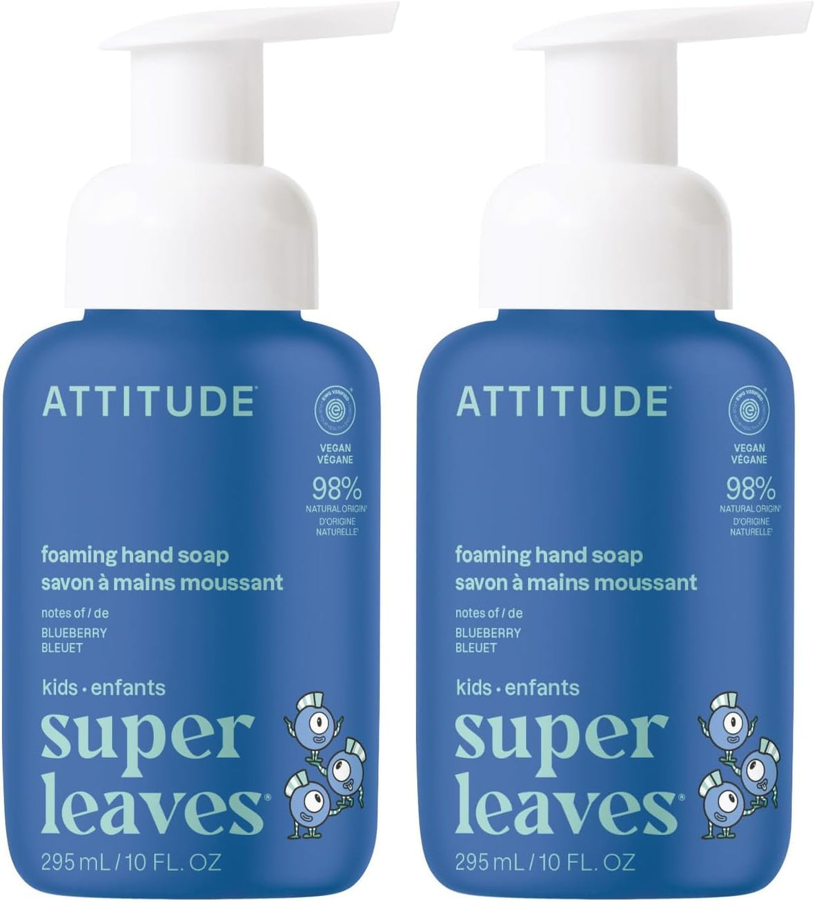 Foaming Hand Soap for Kids, EWG Verified, Dermatologically Tested, Plant- and Mineral-Based Ingredients, Vegan, Blueberry, 10 Fl Oz
