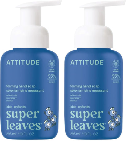 Foaming Hand Soap for Kids, EWG Verified, Dermatologically Tested, Plant- and Mineral-Based Ingredients, Vegan, Blueberry, 10 Fl Oz