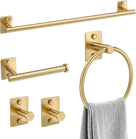 5 Pieces Bathroom Hardware Accessories Set Brushed Nickel Towel Bar Set Stainless Steel Towel Racks for Bathroom,Wall-Mounted 23.6 inch