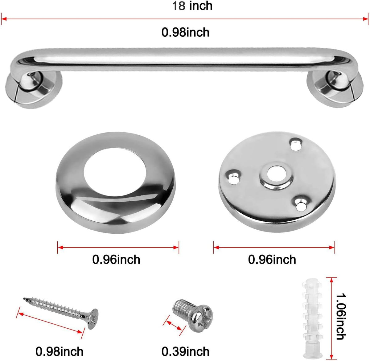 Grab Bars for Shower 2 Pack, Stainless Steel Bathroom Grab Bar for Seniors | 12 In Bath Handle for Bathtubs and Showers, Handicap Shower Grab Bar for Elderly,Safety Bars for Shower Bench ,Waterproof