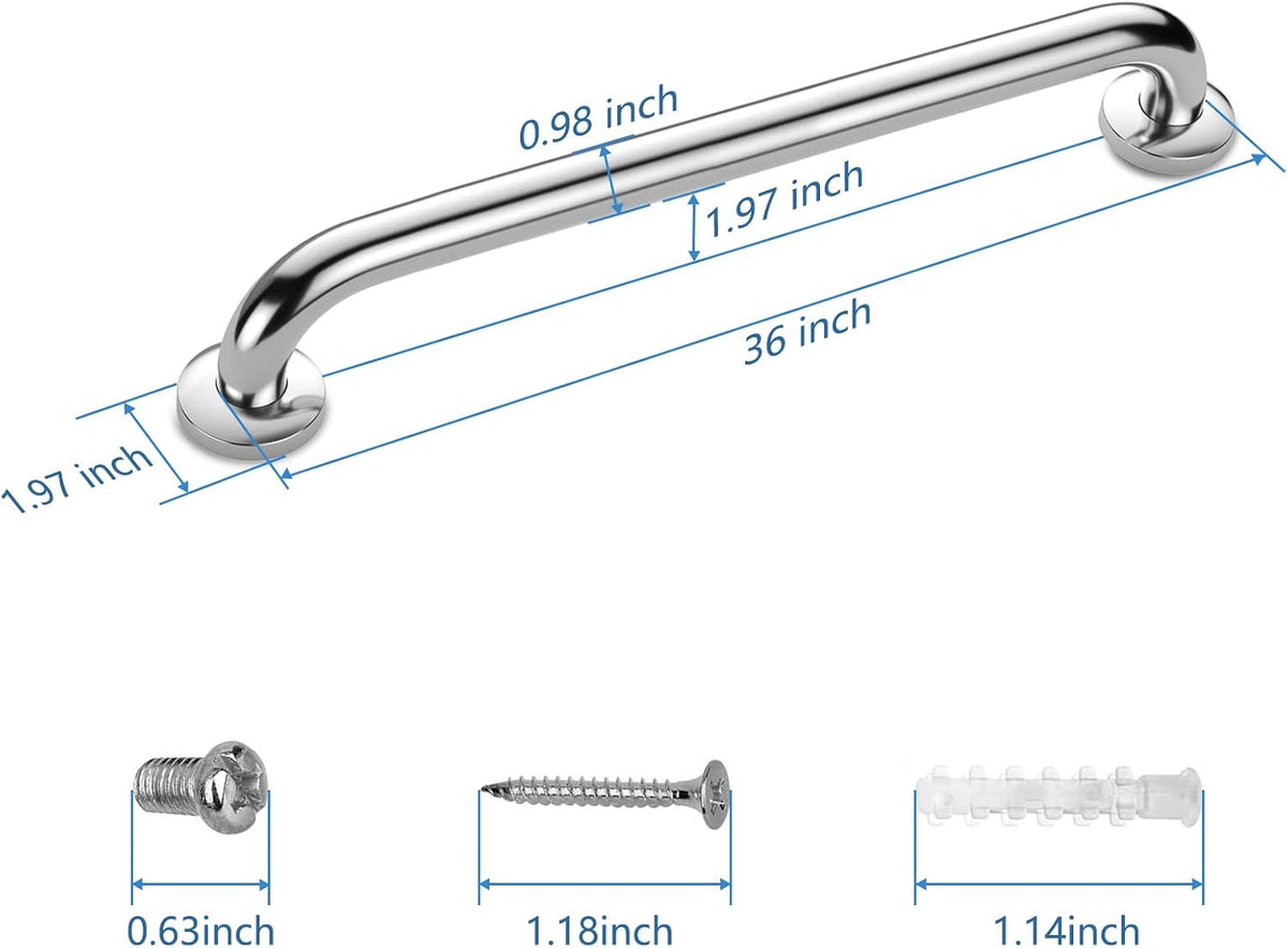 Grab Bars for Shower 2 Pack, Stainless Steel Bathroom Grab Bar for Seniors | 12 In Bath Handle for Bathtubs and Showers, Handicap Shower Grab Bar for Elderly,Safety Bars for Shower Bench ,Waterproof