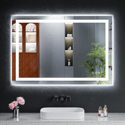 40"x30" LED Bathroom Mirror with Lights, Backlit+Frontlit, Anti-Fog - Colors A
