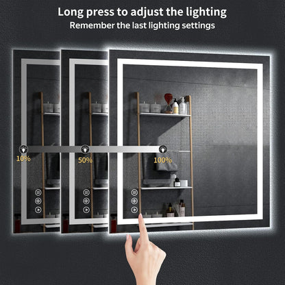 40"x30" LED Bathroom Mirror with Lights, Backlit+Frontlit, Anti-Fog - Colors A