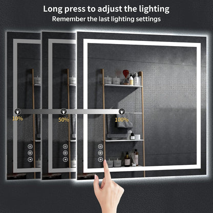 40"x30" LED Bathroom Mirror with Lights, Backlit+Frontlit, Anti-Fog - Colors A