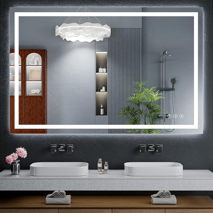40"x30" LED Bathroom Mirror with Lights, Backlit+Frontlit, Anti-Fog - Colors A
