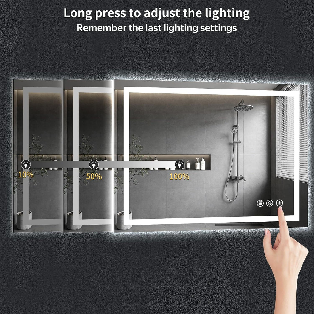 40"x30" LED Bathroom Mirror with Lights, Backlit+Frontlit, Anti-Fog - Colors A