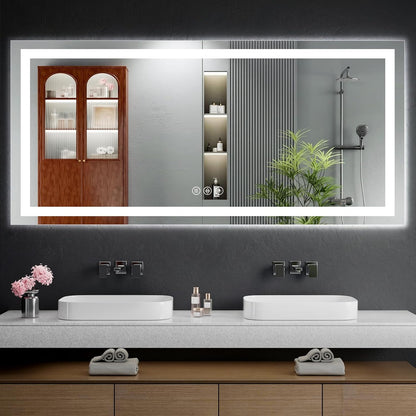 40"x30" LED Bathroom Mirror with Lights, Backlit+Frontlit, Anti-Fog - Colors A