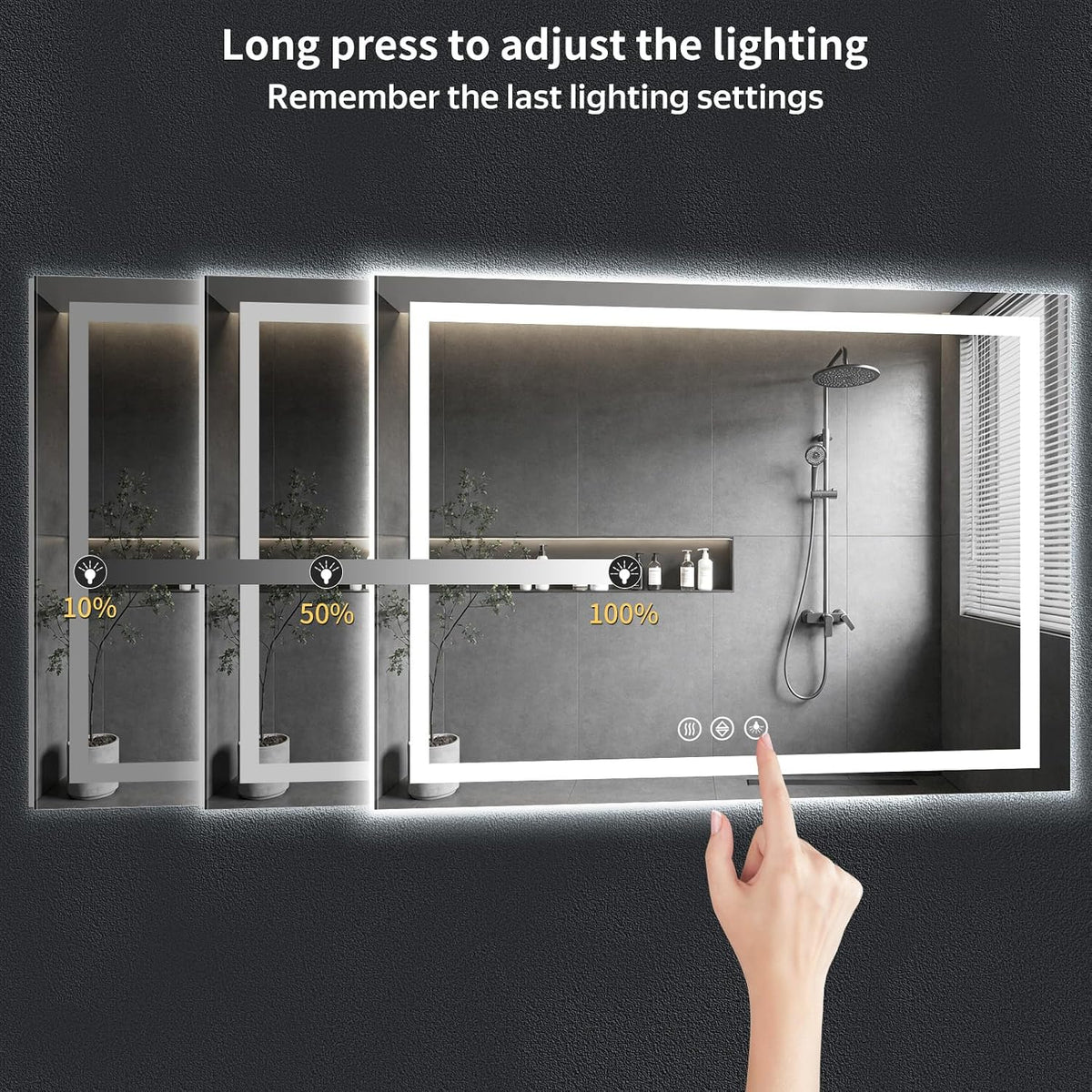 40"x30" LED Bathroom Mirror with Lights, Backlit+Frontlit, Anti-Fog - Colors A