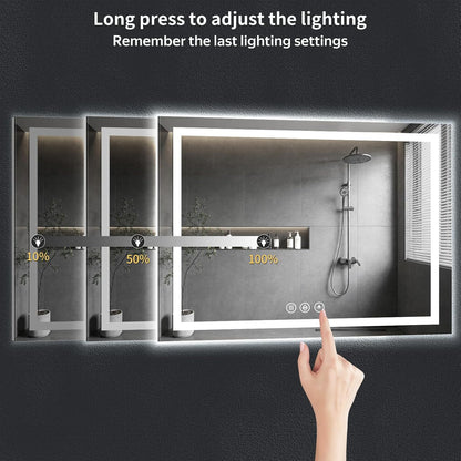 40"x30" LED Bathroom Mirror with Lights, Backlit+Frontlit, Anti-Fog - Colors A