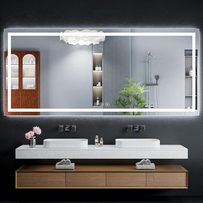 40"x30" LED Bathroom Mirror with Lights, Backlit+Frontlit, Anti-Fog - Colors A