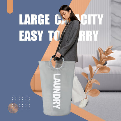 Tall Laundry Basket 90L, Large Hamper, Freestanding Laundry Bag | Collapsible waterproof Oxford laundry bag for dorm, laundromat and travel, 13 Colors, Foldable Laundry Bag, Padded Handles