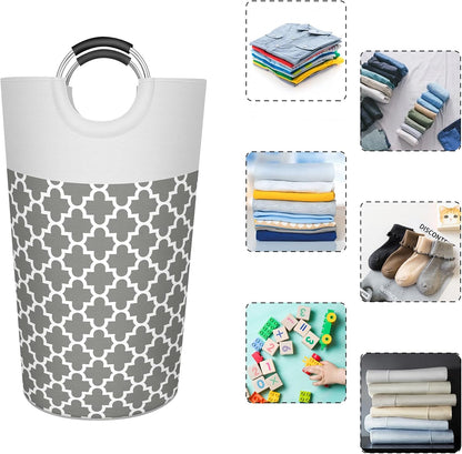 Tall Laundry Basket 90L, Large Hamper, Freestanding Laundry Bag | Collapsible waterproof Oxford laundry bag for dorm, laundromat and travel, 13 Colors, Foldable Laundry Bag, Padded Handles