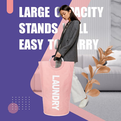 Tall Laundry Basket 90L, Large Hamper, Freestanding Laundry Bag | Collapsible waterproof Oxford laundry bag for dorm, laundromat and travel, 13 Colors, Foldable Laundry Bag, Padded Handles