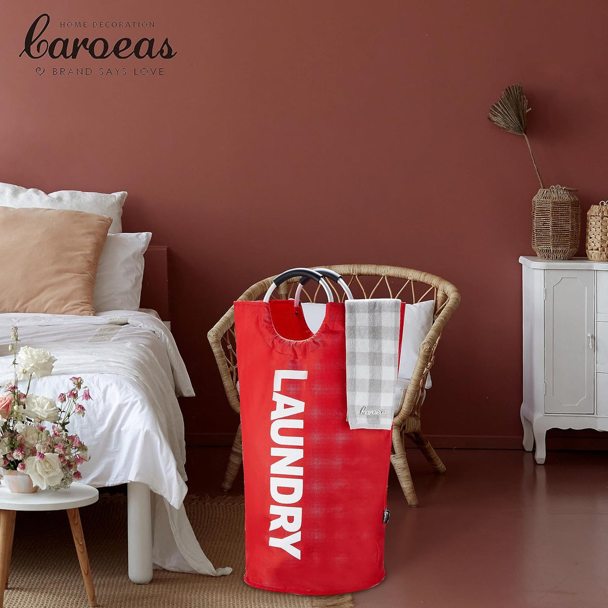 Tall Laundry Basket 90L, Large Hamper, Freestanding Laundry Bag | Collapsible waterproof Oxford laundry bag for dorm, laundromat and travel, 13 Colors, Foldable Laundry Bag, Padded Handles