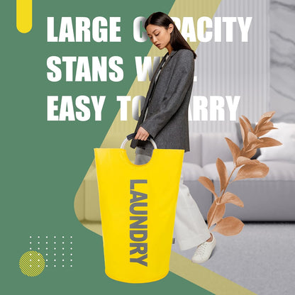 Tall Laundry Basket 90L, Large Hamper, Freestanding Laundry Bag | Collapsible waterproof Oxford laundry bag for dorm, laundromat and travel, 13 Colors, Foldable Laundry Bag, Padded Handles