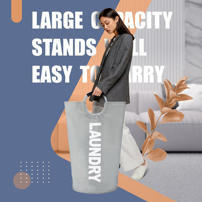 Tall Laundry Basket 90L, Large Hamper, Freestanding Laundry Bag | Collapsible waterproof Oxford laundry bag for dorm, laundromat and travel, 13 Colors, Foldable Laundry Bag, Padded Handles