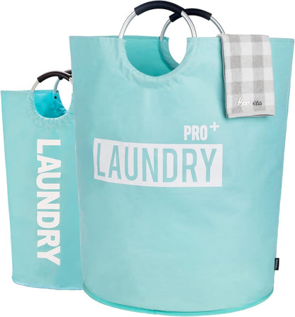 Tall Laundry Basket 90L, Large Hamper, Freestanding Laundry Bag | Collapsible waterproof Oxford laundry bag for dorm, laundromat and travel, 13 Colors, Foldable Laundry Bag, Padded Handles