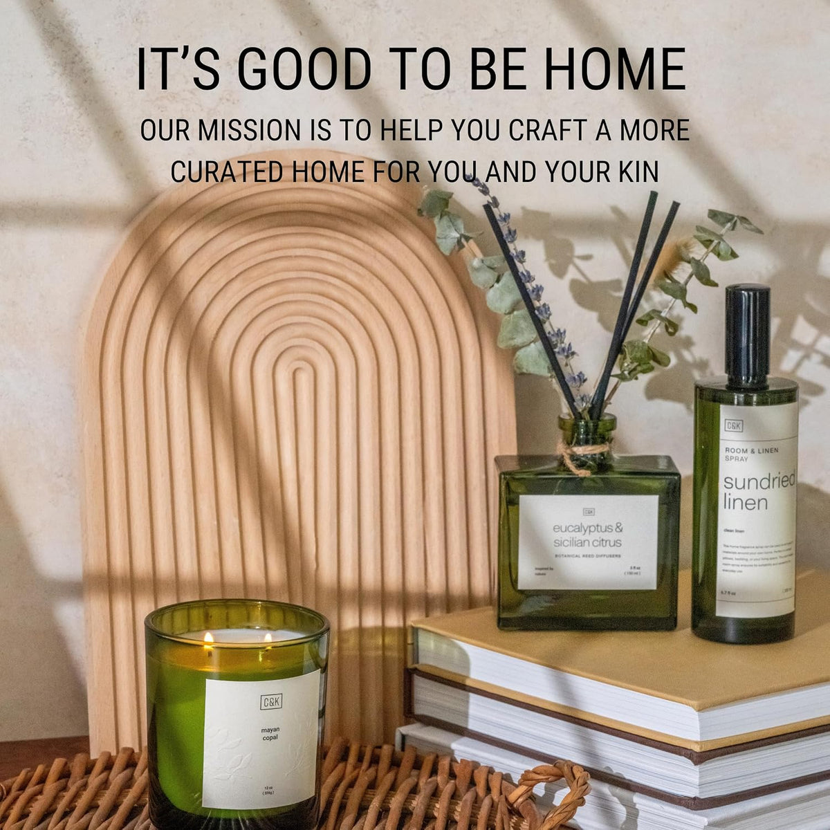 Premium Mayan Copal Reed Diffuser – 3.4 oz Natural Essential Oil Diffuser for Home & Bathroom – Long-Lasting Fragrance with Rattan Scent Sticks – Green Glass Room Decor