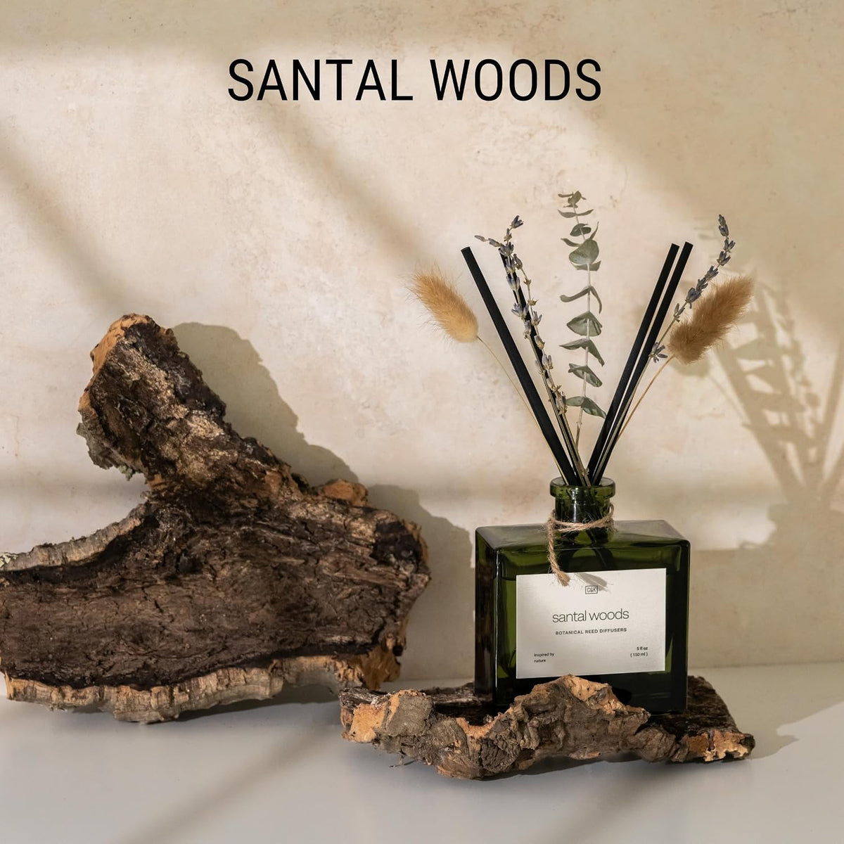 Premium Mayan Copal Reed Diffuser – 3.4 oz Natural Essential Oil Diffuser for Home & Bathroom – Long-Lasting Fragrance with Rattan Scent Sticks – Green Glass Room Decor