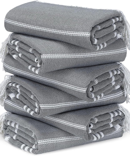 6 Packs Oversized Stripe Turkish Beach Towel 74"x38" Thin Quick Dry Sand Free Pool Bath Swim Towels Extra Large XL Clearance Blanket Adult Travel Vacation Essentials Accessories