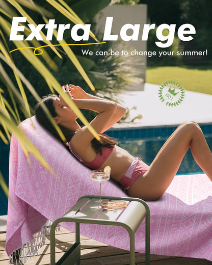 6 Packs Oversized Stripe Turkish Beach Towel 74"x38" Thin Quick Dry Sand Free Pool Bath Swim Towels Extra Large XL Clearance Blanket Adult Travel Vacation Essentials Accessories