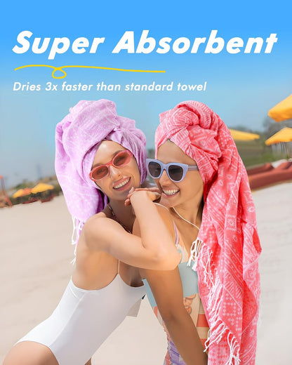 6 Packs Oversized Stripe Turkish Beach Towel 74"x38" Thin Quick Dry Sand Free Pool Bath Swim Towels Extra Large XL Clearance Blanket Adult Travel Vacation Essentials Accessories