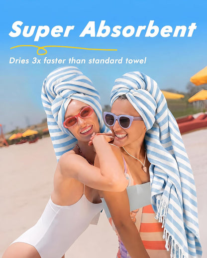 6 Packs Oversized Stripe Turkish Beach Towel 74"x38" Thin Quick Dry Sand Free Pool Bath Swim Towels Extra Large XL Clearance Blanket Adult Travel Vacation Essentials Accessories
