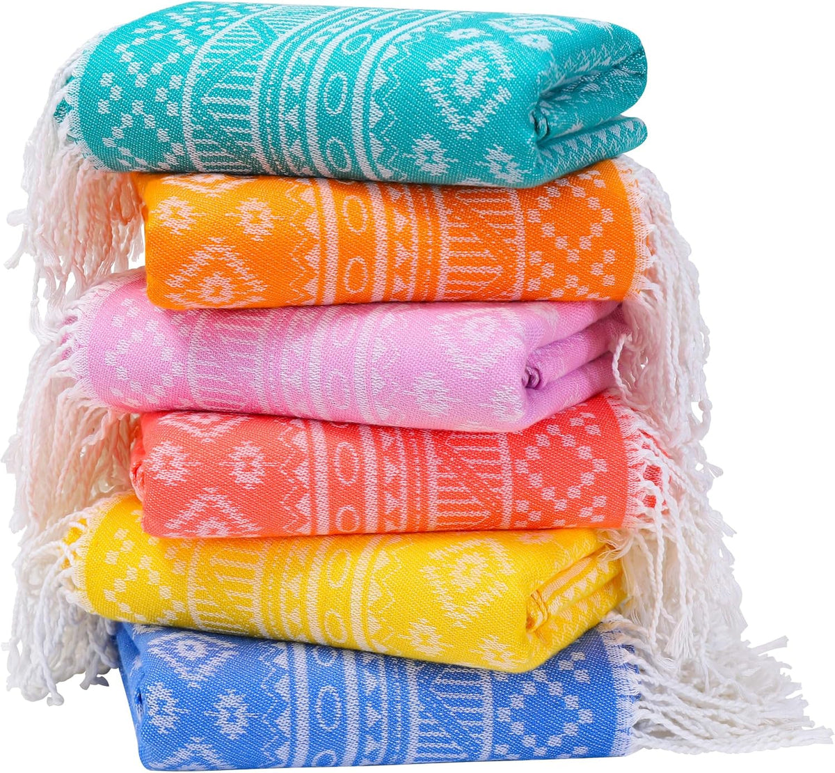 6 Packs Oversized Stripe Turkish Beach Towel 74"x38" Thin Quick Dry Sand Free Pool Bath Swim Towels Extra Large XL Clearance Blanket Adult Travel Vacation Essentials Accessories