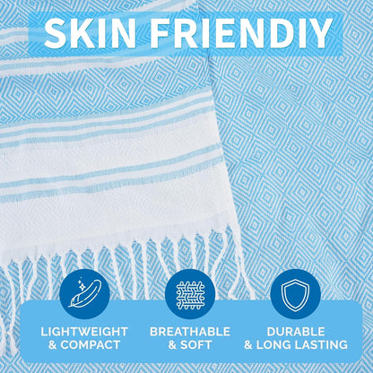 6 Packs Oversized Stripe Turkish Beach Towel 74"x38" Thin Quick Dry Sand Free Pool Bath Swim Towels Extra Large XL Clearance Blanket Adult Travel Vacation Essentials Accessories