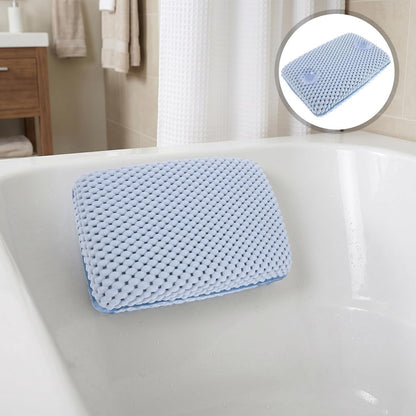 Waterproof Spa Bathtub Pillow with Suction Cups Ergonomic Memory Foam Bath Cushion for Neck and Head Support Non-Slip Soft Bath Pillow for Tub Use