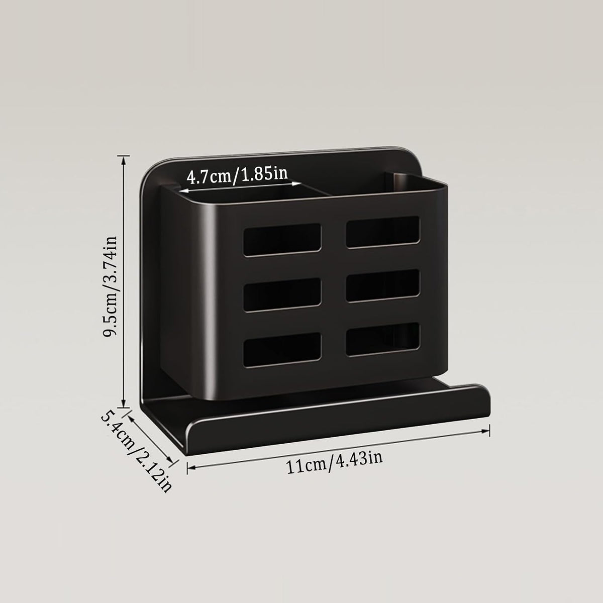 Black Toothbrush Holder wall Mount, Aluminum，No Drilling Required