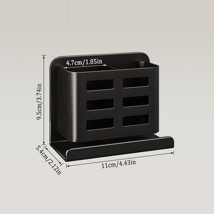 Black Toothbrush Holder wall Mount, Aluminum，No Drilling Required