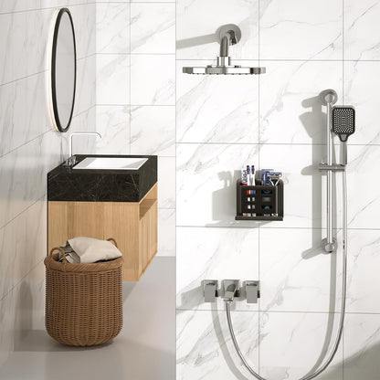 Black Toothbrush Holder wall Mount, Aluminum，No Drilling Required