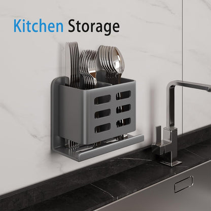 Black Toothbrush Holder wall Mount, Aluminum，No Drilling Required
