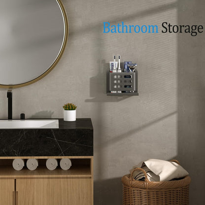 Black Toothbrush Holder wall Mount, Aluminum，No Drilling Required