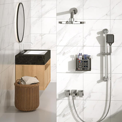Black Toothbrush Holder wall Mount, Aluminum，No Drilling Required