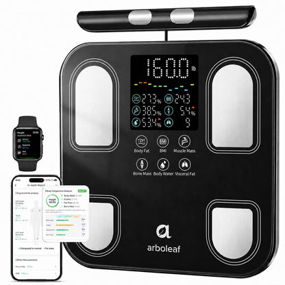 8-Electrode Body Composition Scale with Handle Display, Black